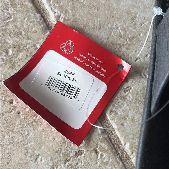 Okabashi Classic Black Flip Flops - Surf - NWT - XL 10.5-11.5 - Picture 2 of 3